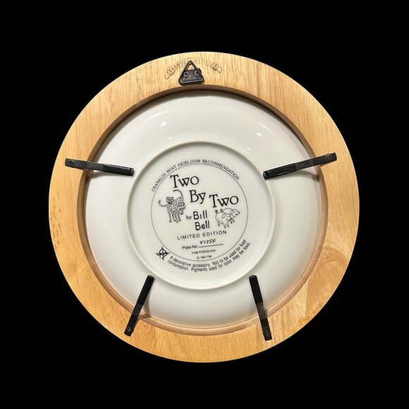 Vintage Collector Plate "Two by Two" by Bill Bell, Franklin Mint Fine Porcelain - Picture 4 of 4